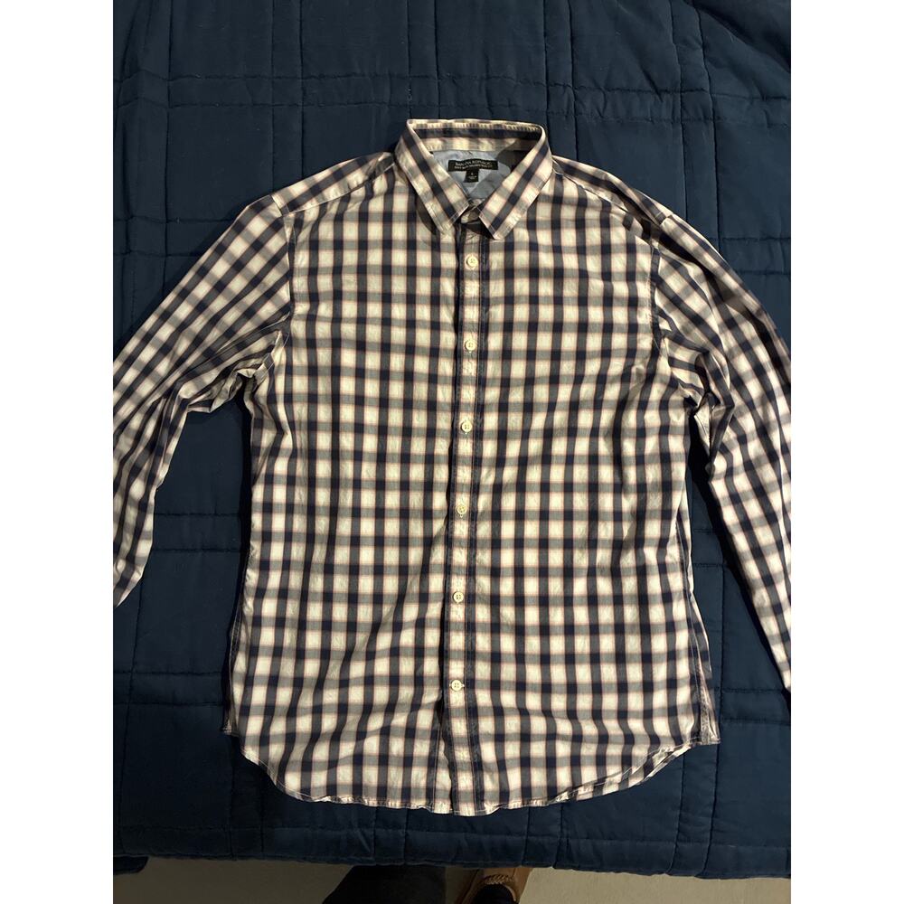 Banana Republic Plaid Soft Wash Tailored Slim Fit Large